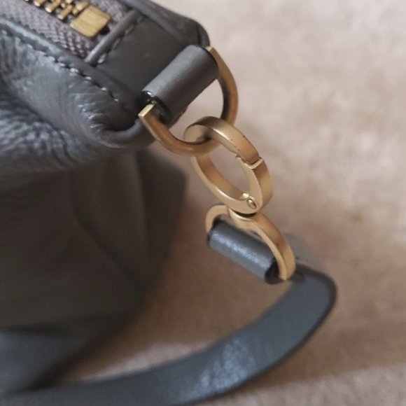 Ladie's Genuine Kate Spade SATURDAY gray leather small crossbody satchel bag - Picture 4 of 8